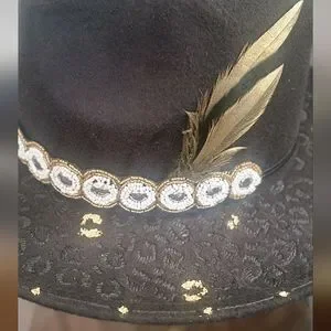 Leopard Gold Leaf Wood Burned Hat Leopard Burned Hat - Etsy main image 4